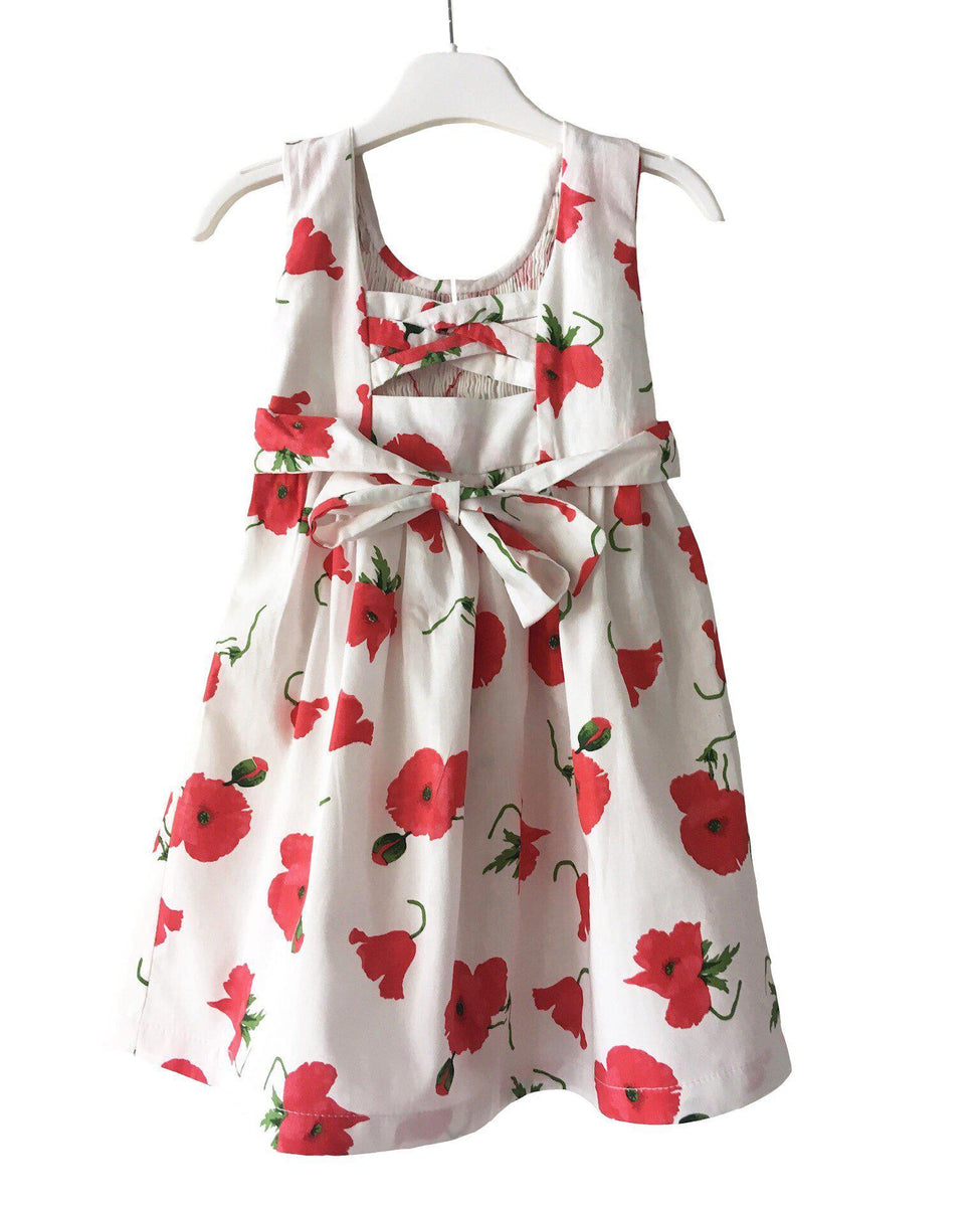 Robe Smockée Fille MINX – Motifs Fleurs Ditsy – Taille 4 Ans – 100% Coton – Manches Nuage