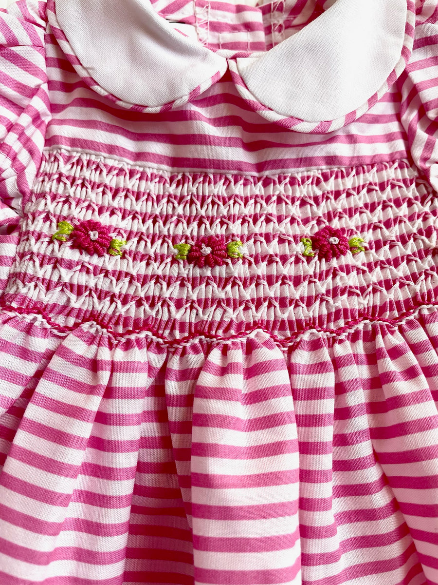 Robe Blanche Vintage Pour Bébé Fille 3 Mois – Plumetis, Smocks Et Broderie, Style Poupée (occasion)