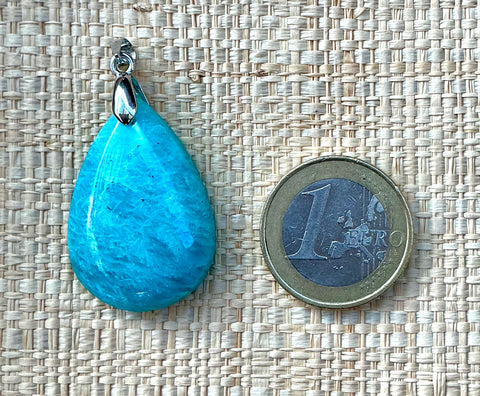 Pendentif Amazonite - Pierre Plate goutte