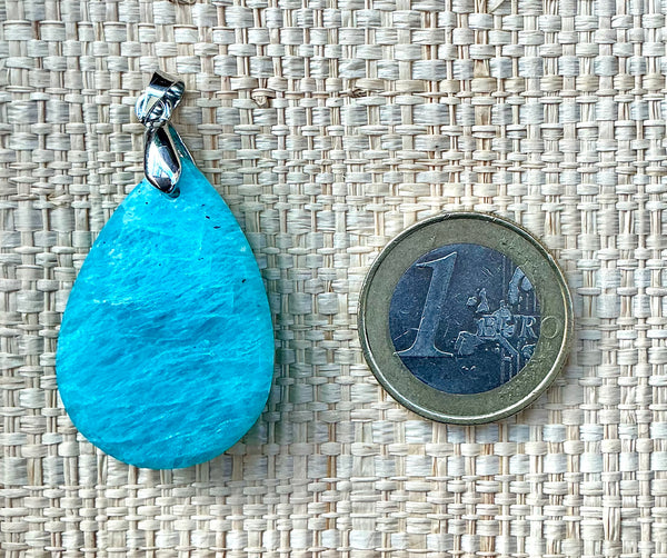 Pendentif Amazonite - Pierre Plate goutte