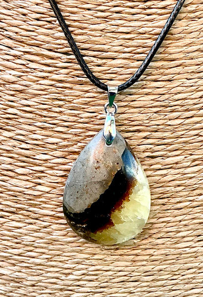 Pendentif Septaria - Pierre Plate forme goutte