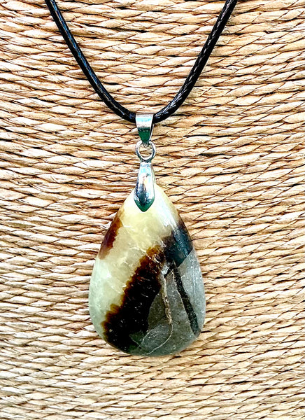 Pendentif Septaria - Pierre Plate forme goutte