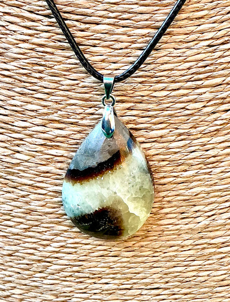 Pendentif Septaria - Pierre Plate forme goutte