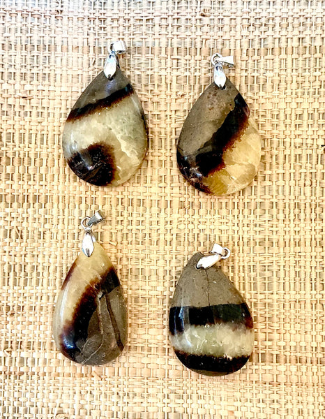 Pendentif Septaria - Pierre Plate forme goutte