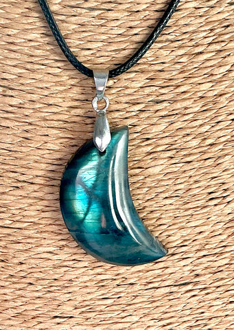 Pendentif Labradorite - Pierre plate forme lune