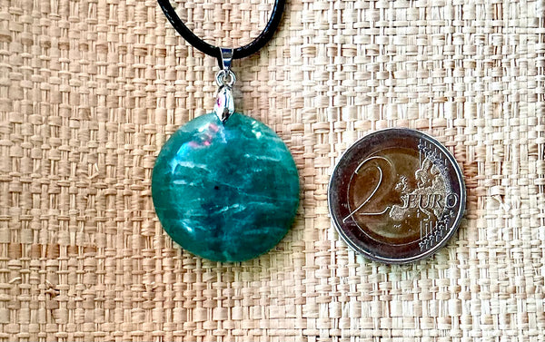 Pendentif Amazonite - Pierre Plate forme ronde