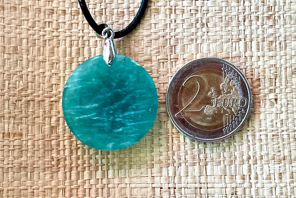 Pendentif Amazonite - Pierre Plate forme ronde