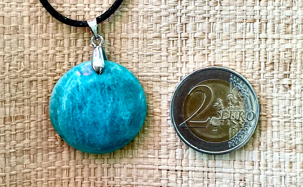 Pendentif Amazonite - Pierre Plate forme ronde