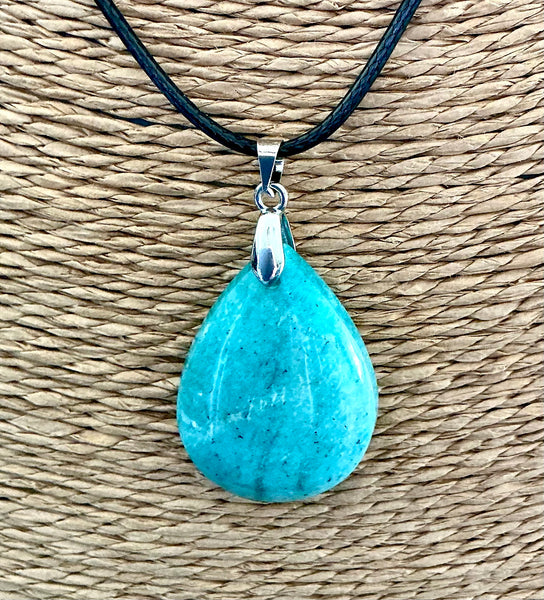 Pendentif Amazonite - Pierre Plate forme goutte
