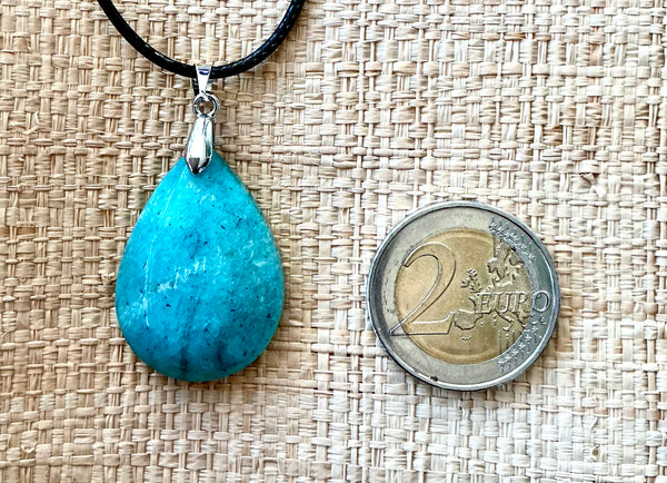 Pendentif Amazonite - Pierre Plate forme goutte