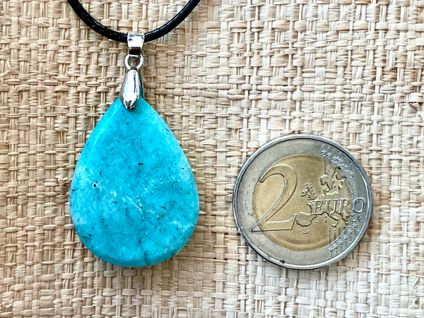 Pendentif Amazonite - Pierre Plate forme goutte