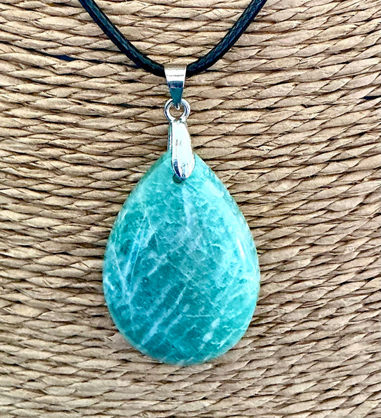 Pendentif Amazonite - Pierre Plate forme goutte