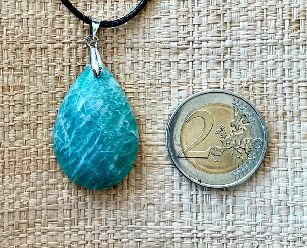 Pendentif Amazonite - Pierre Plate forme goutte