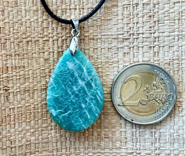 Pendentif Amazonite - Pierre Plate forme goutte