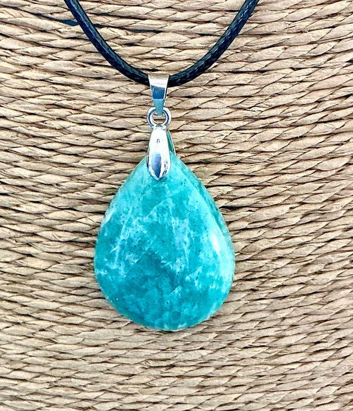 Pendentif Amazonite - Pierre Plate forme goutte