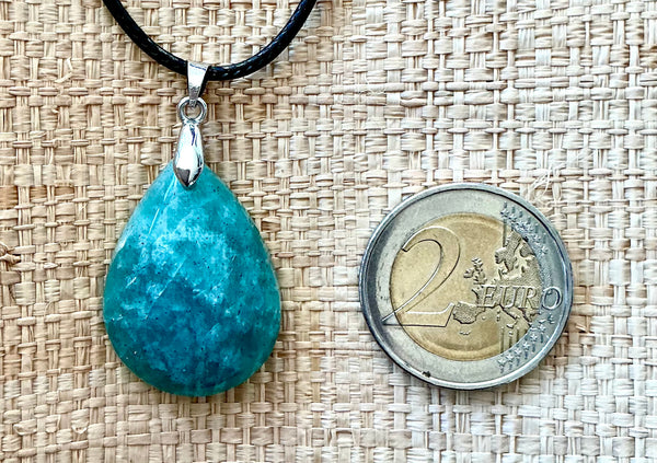 Pendentif Amazonite - Pierre Plate forme goutte