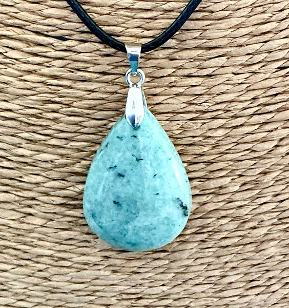 Pendentif Amazonite - Pierre Plate forme goutte