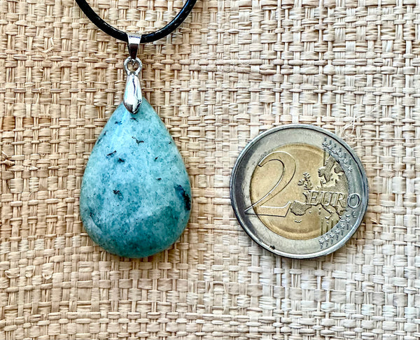 Pendentif Amazonite - Pierre Plate forme goutte