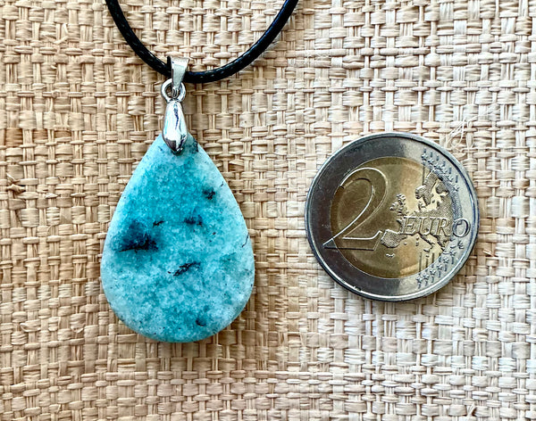 Pendentif Amazonite - Pierre Plate forme goutte