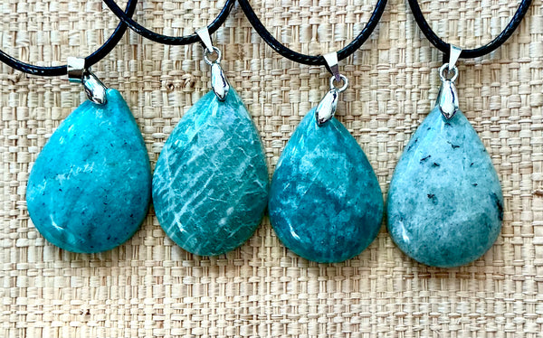 Pendentif Amazonite - Pierre Plate forme goutte