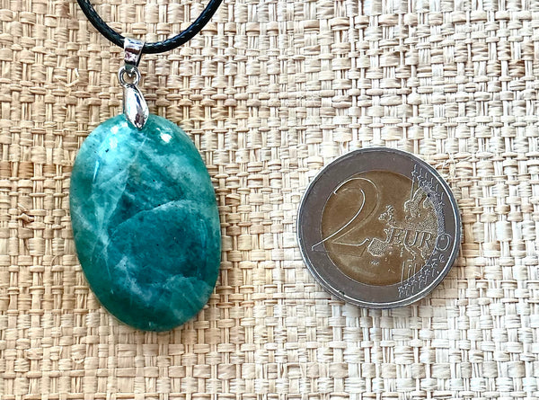 Pendentif Amazonite - Pierre Plate forme ovale