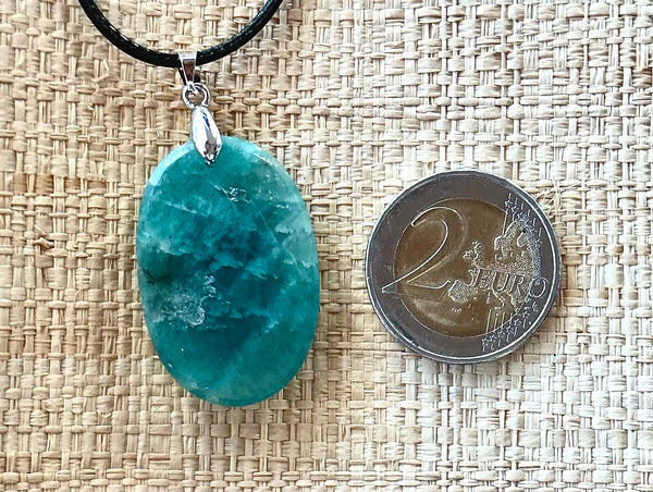 Pendentif Amazonite - Pierre Plate forme ovale