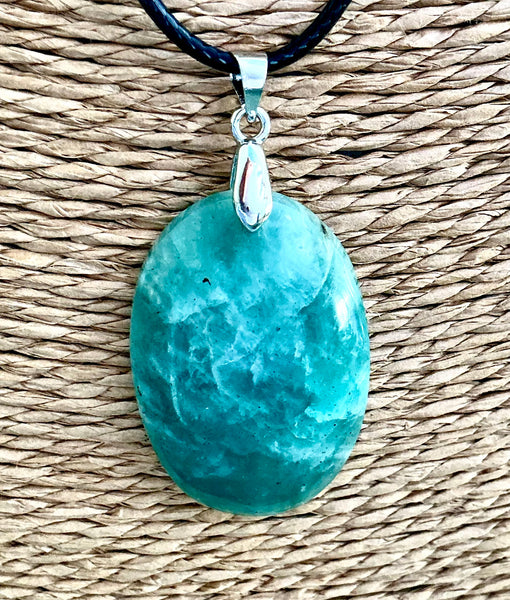 Pendentif Amazonite - Pierre Plate forme ovale