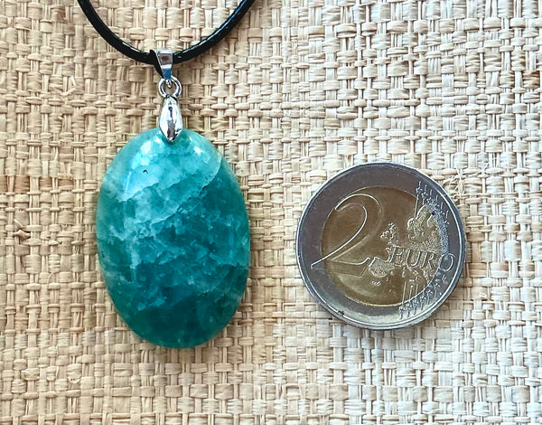 Pendentif Amazonite - Pierre Plate forme ovale