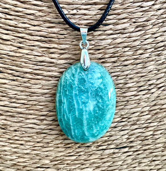 Pendentif Amazonite - Pierre Plate forme ovale