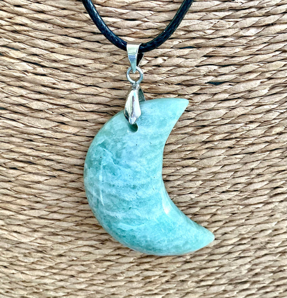 Pendentif Amazonite - Pierre Plate forme lune