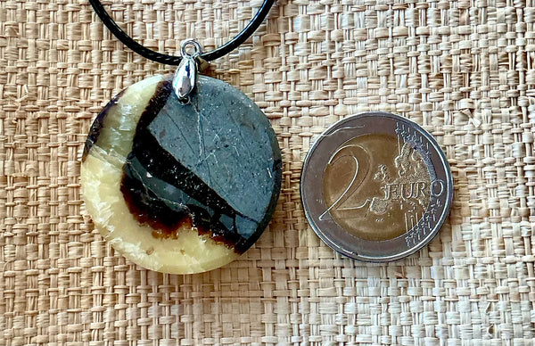 Pendentif Septaria - Pierre Plate forme ronde