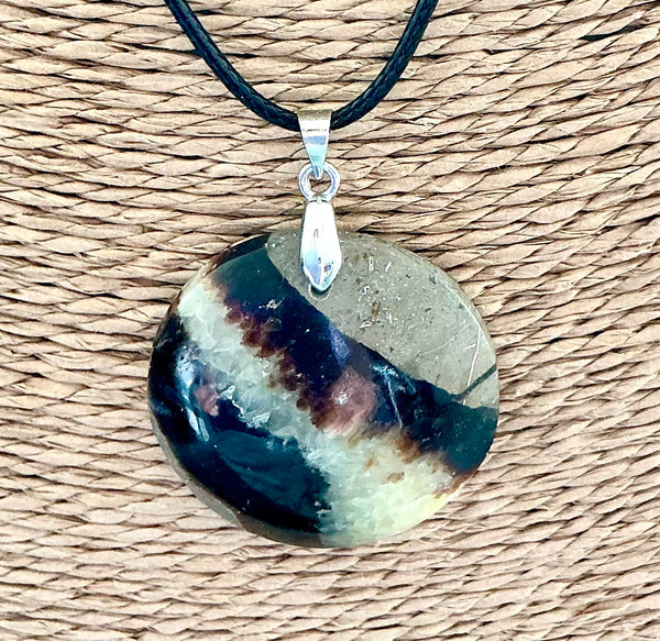 Pendentif Septaria - Pierre Plate forme ronde