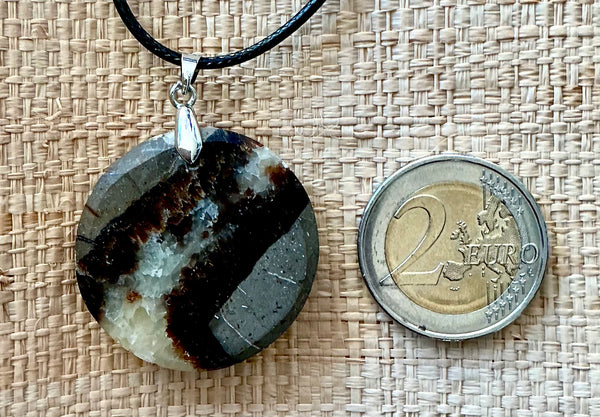 Pendentif Septaria - Pierre Plate forme ronde