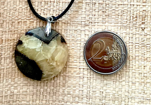 Pendentif Septaria - Pierre Plate forme ronde