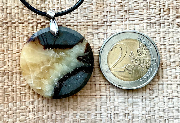 Pendentif Septaria - Pierre Plate forme ronde