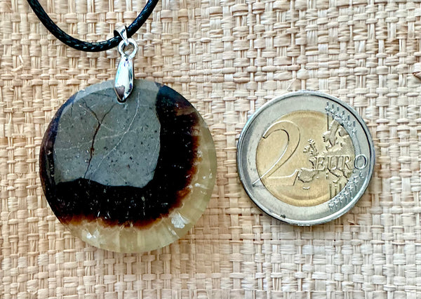 Pendentif Septaria - Pierre Plate forme ronde