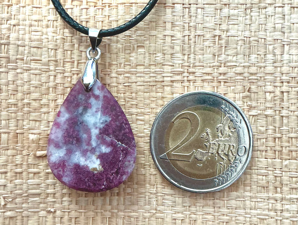 Pendentif Lepidolite - Pierre Plate forme goutte