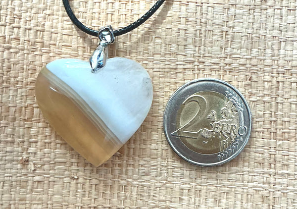 Pendentif Agate - Pierre en forme de cœur