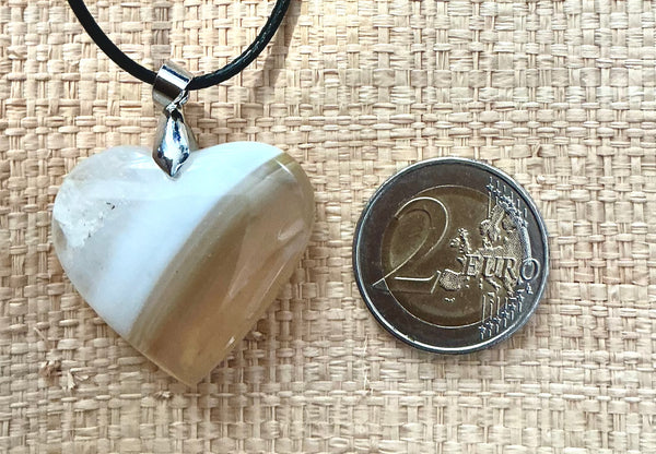 Pendentif Agate - Pierre en forme de cœur