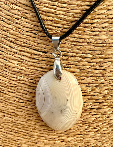 Pendentif Agate - Pierre Plate forme ovale