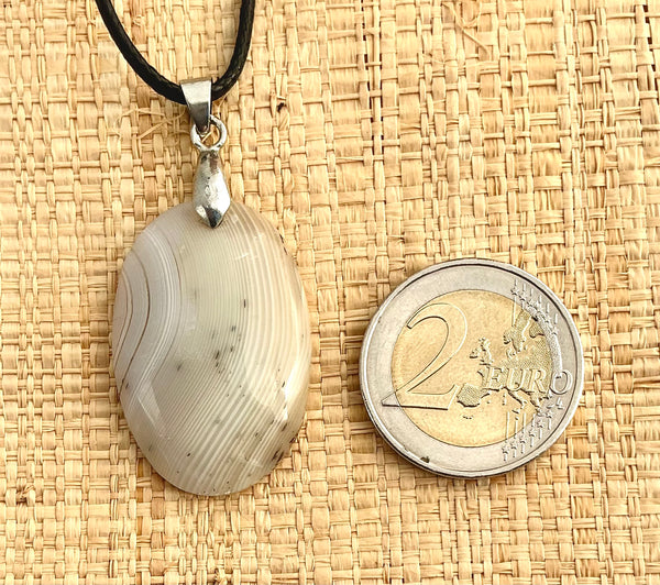 Pendentif Agate - Pierre Plate forme ovale