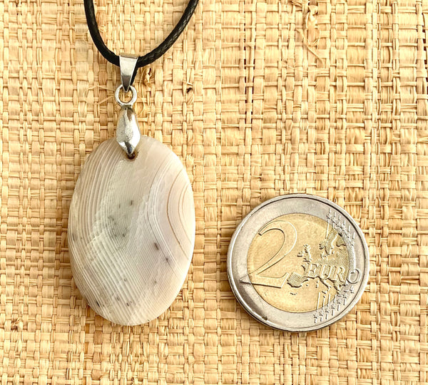 Pendentif Agate - Pierre Plate forme ovale