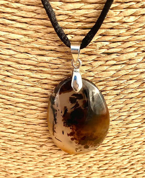 Pendentif Agate - Pierre Plate forme ovale