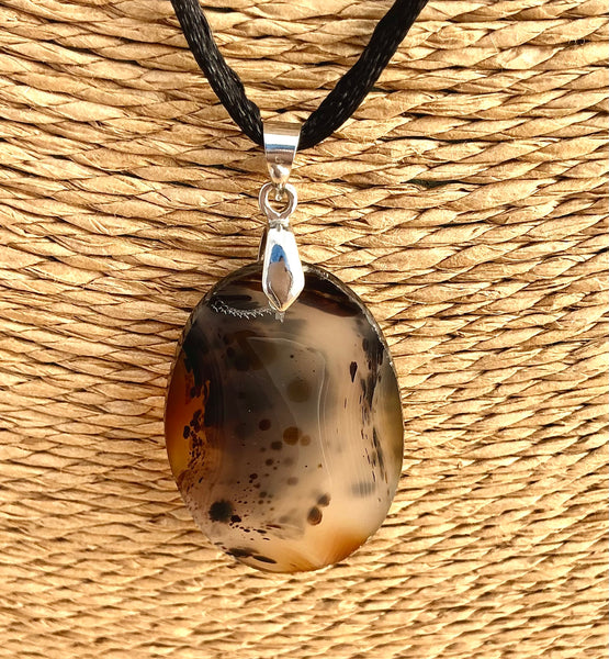 Pendentif Agate - Pierre Plate forme ovale