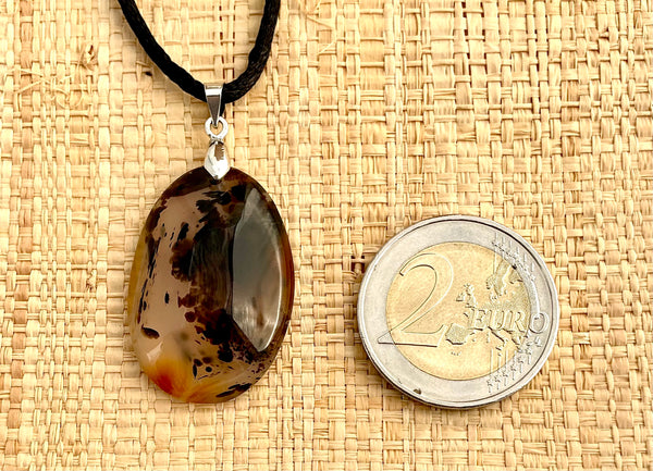 Pendentif Agate - Pierre Plate forme ovale