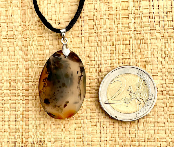 Pendentif Agate - Pierre Plate forme ovale