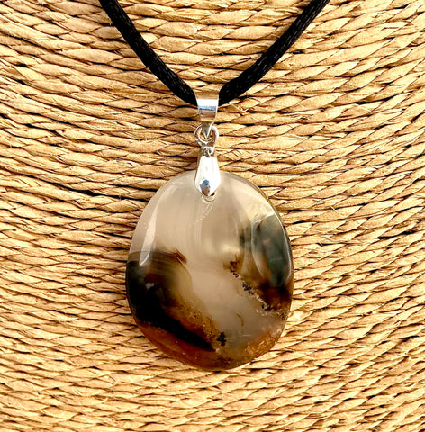Pendentif Agate - Pierre Plate forme ovale