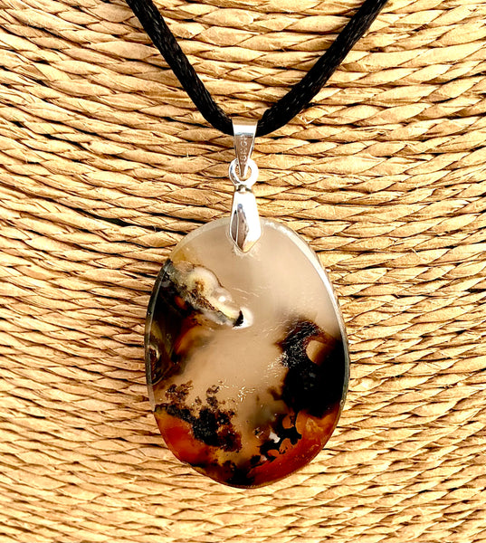 Pendentif Agate - Pierre Plate forme ovale