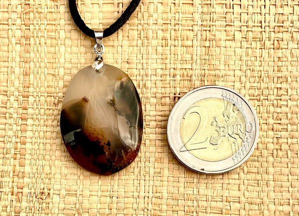 Pendentif Agate - Pierre Plate forme ovale