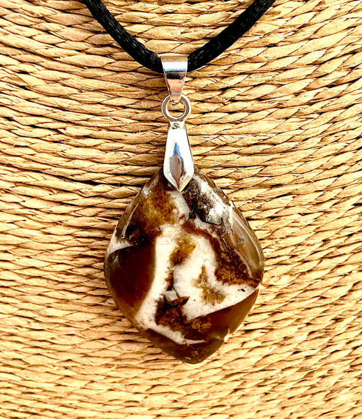 Pendentif Agate - Pierre Plate